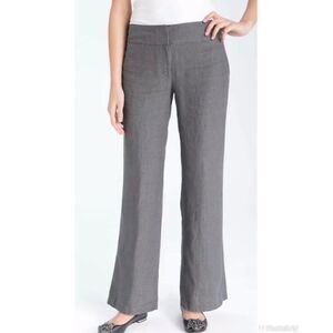 Eileen Fisher Heavy Linen Wide Leg Trouser Pants